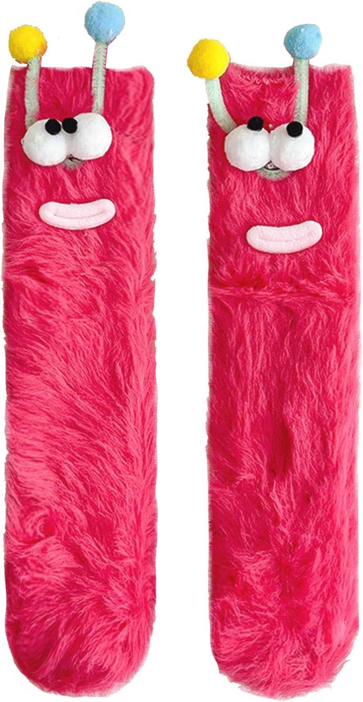 TFTSR Crazy Funny Fuzzy Silly Socks for Kids Women,Girls Fluffy Slipper Novelty Fun Socks,Boy Men Cute Cozy Soft Animal Sock - Image 1